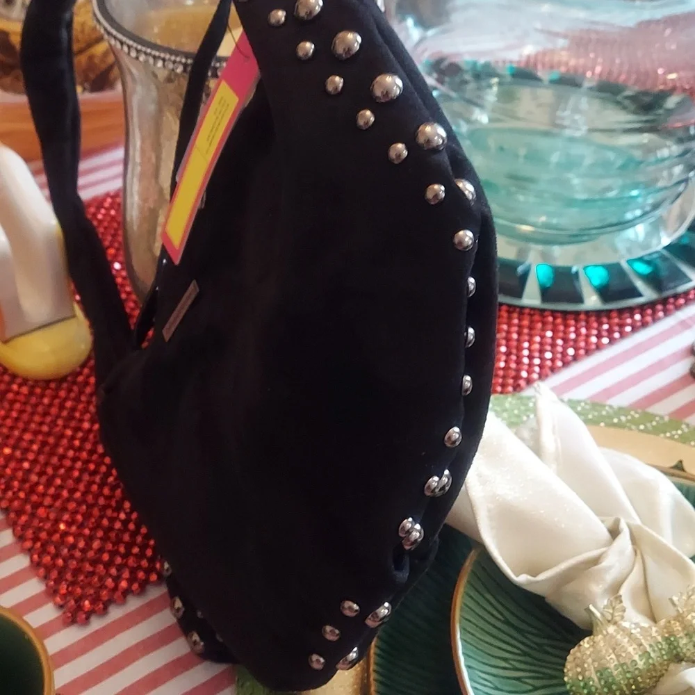 Catherine Malandrino Black Shoulder Bag with Stud Accents - Picture 6 of 8